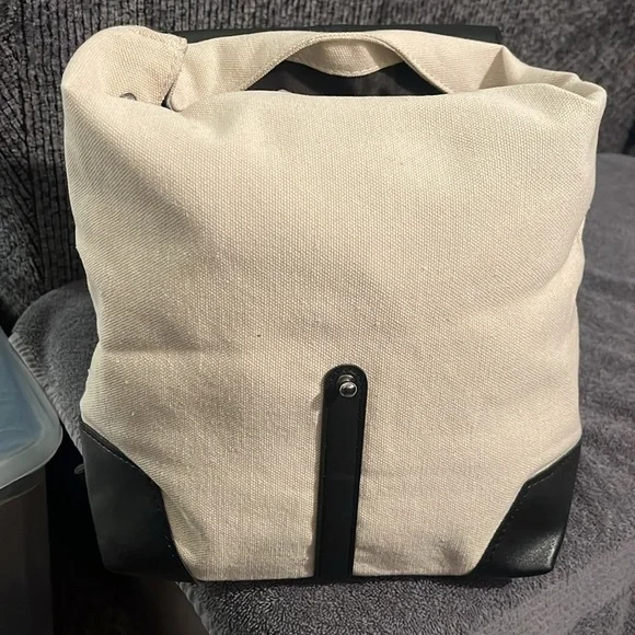 Deux Lux: Canvas Backpack with Vegan Leather Trim - Picture 11 of 16